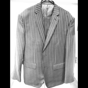 Men's Grey Chalk Stripe Slim Fit Suit